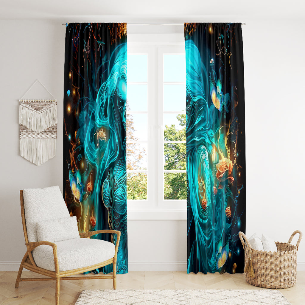Witch Skull Window Curtain She Whispered Back Iam The Storm