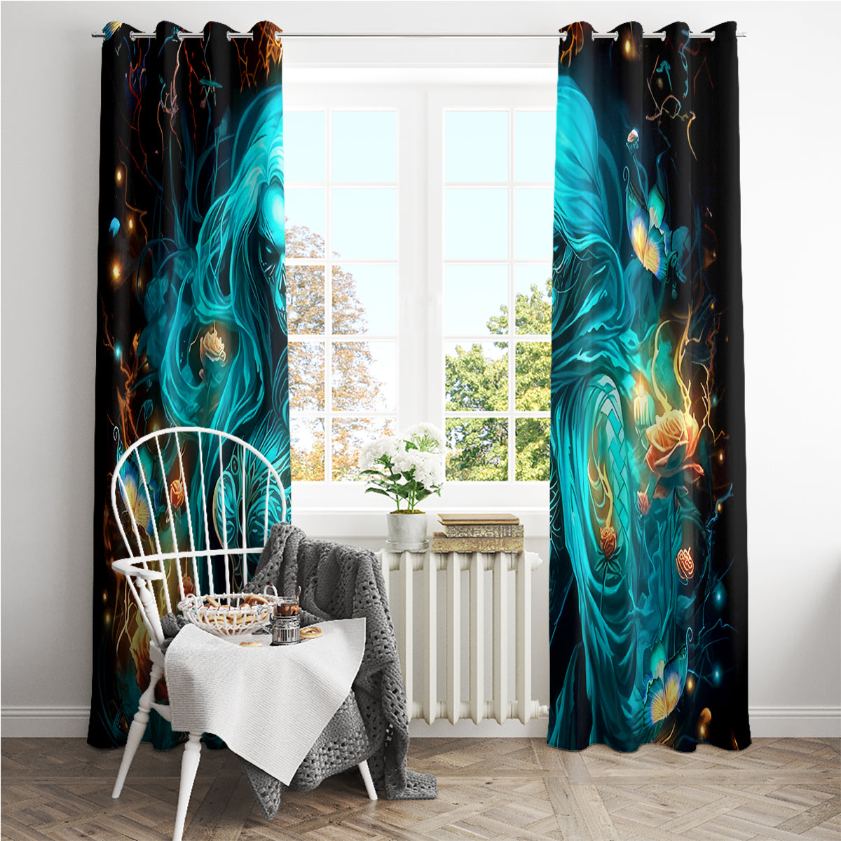 Witch Skull Window Curtain She Whispered Back Iam The Storm