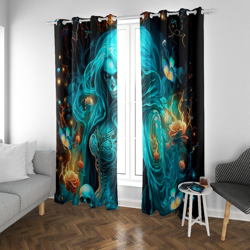 Witch Skull Window Curtain She Whispered Back Iam The Storm