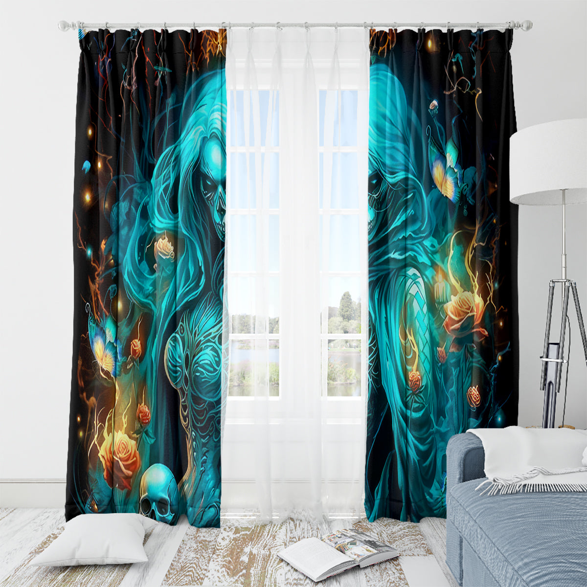 Witch Skull Window Curtain She Whispered Back Iam The Storm