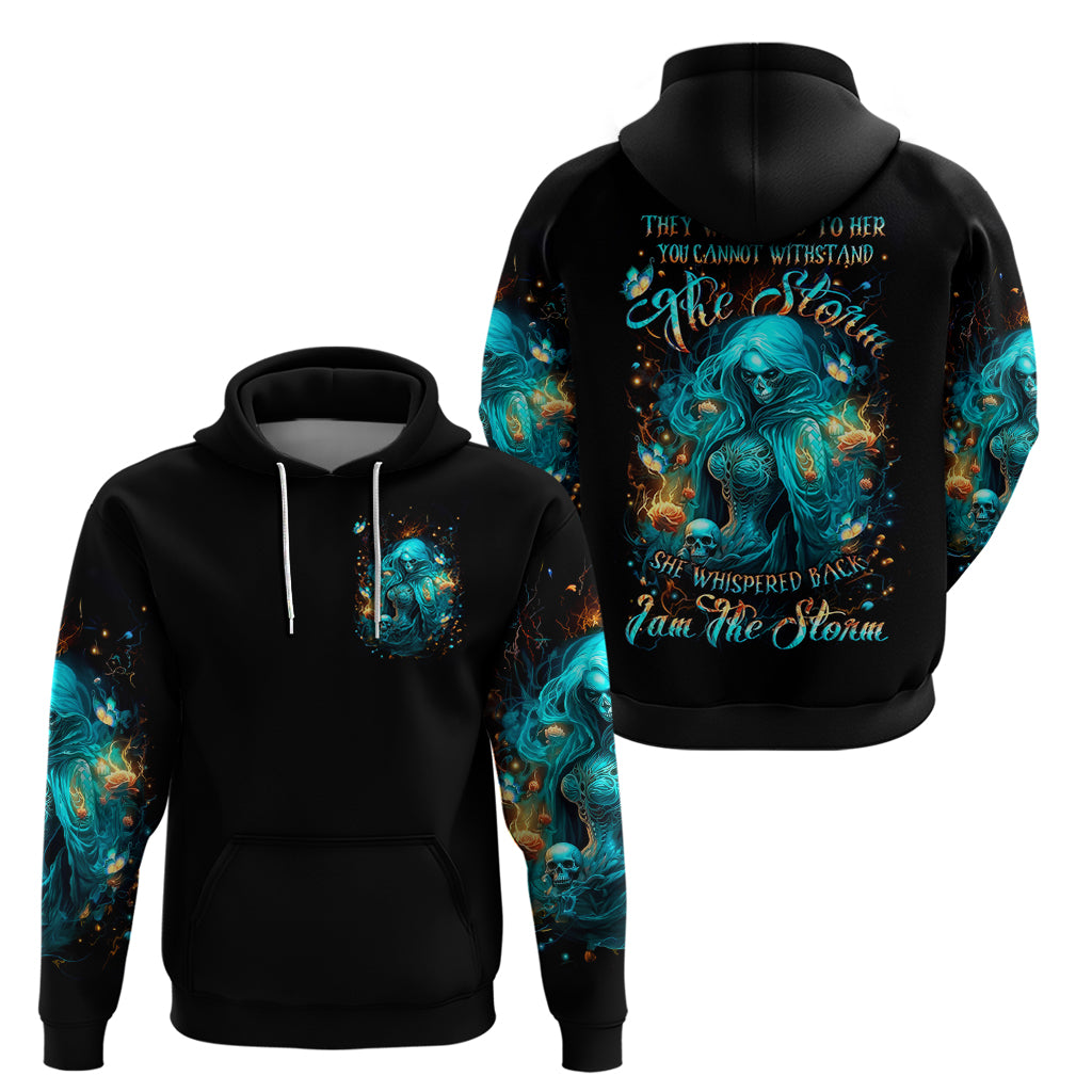 Witch Skull Zip Hoodie She Whispered Back Iam The Storm