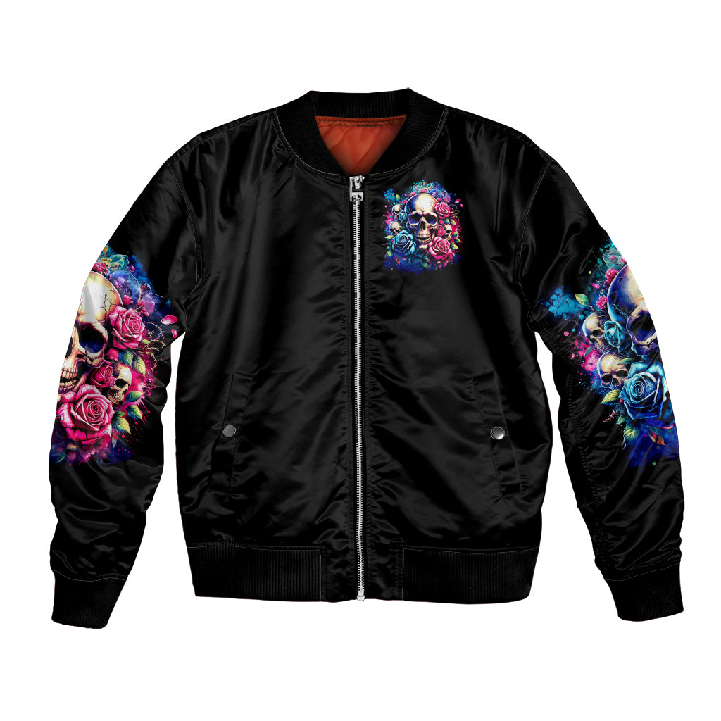 Rose Skull Bomber Jacket Assuming I Was Like Most Girls Was Your First Mistake