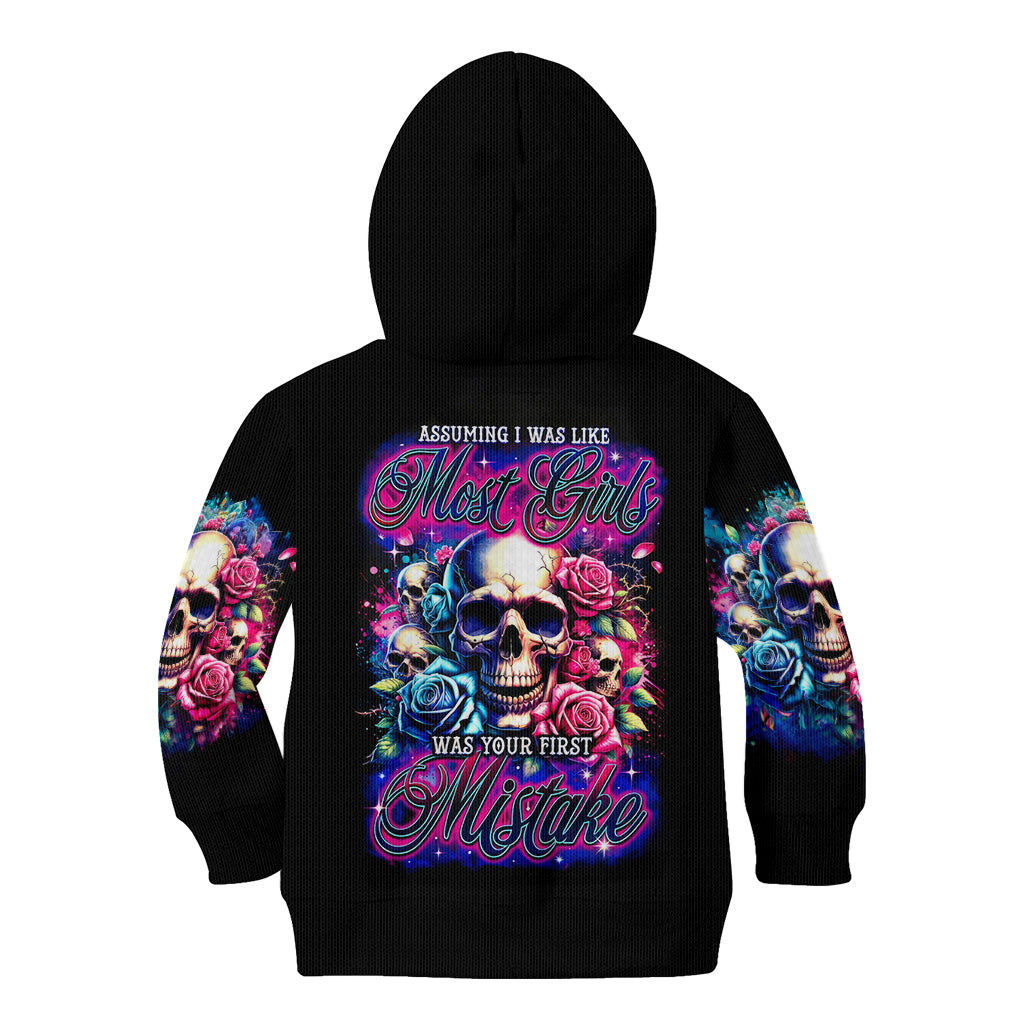 Rose Skull Kid Hoodie Assuming I Was Like Most Girls Was Your First Mistake