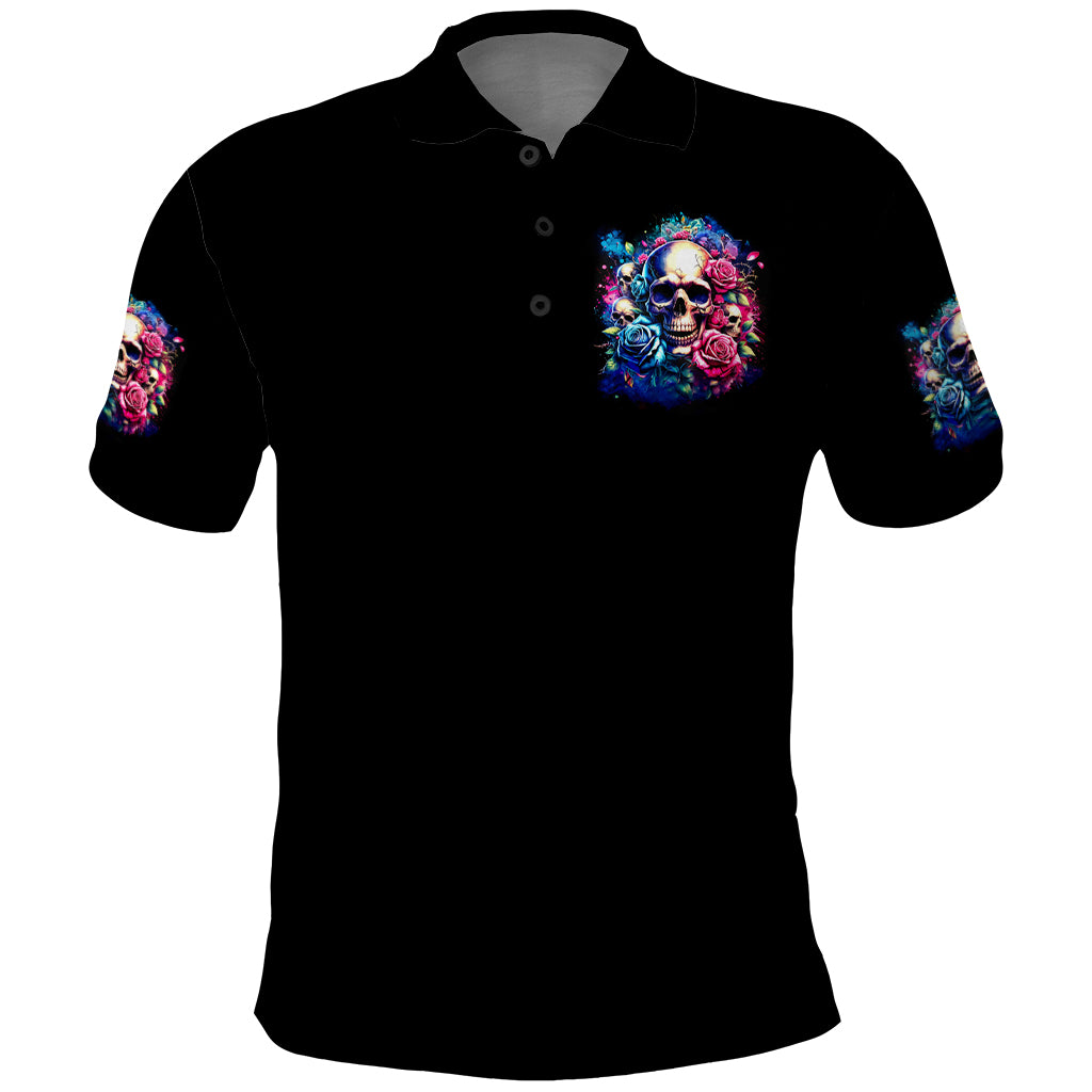 Rose Skull Polo Shirt Assuming I Was Like Most Girls Was Your First Mistake
