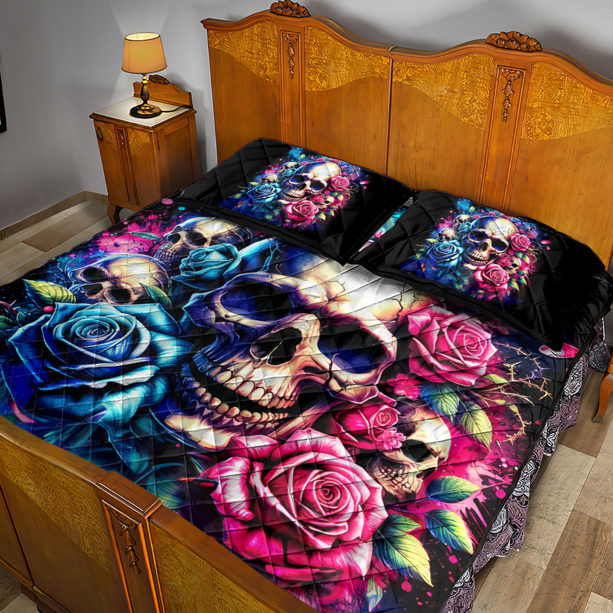 Rose Skull Quilt Bed Set Assuming I Was Like Most Girls Was Your First Mistake