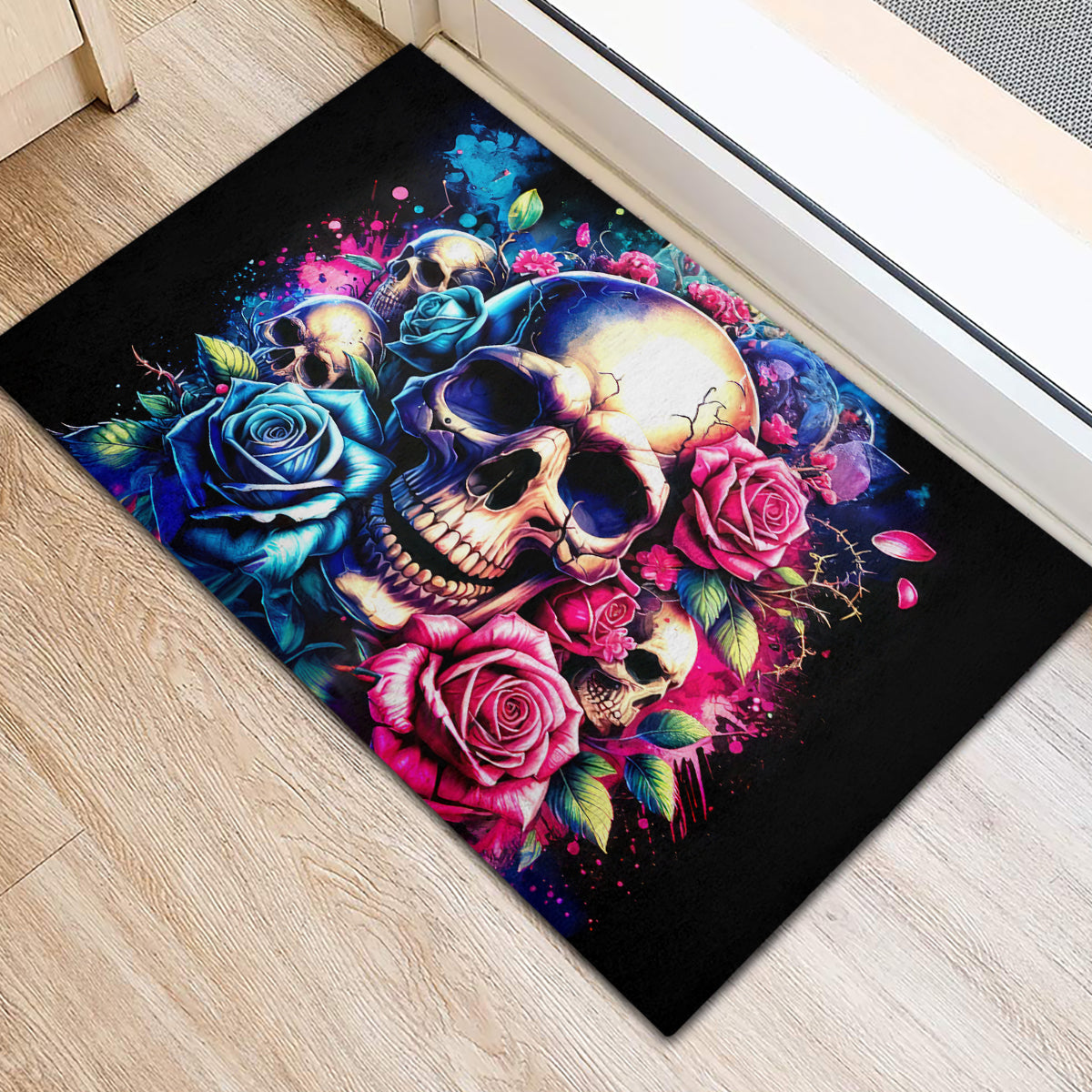 Rose Skull Rubber Doormat Assuming I Was Like Most Girls Was Your First Mistake