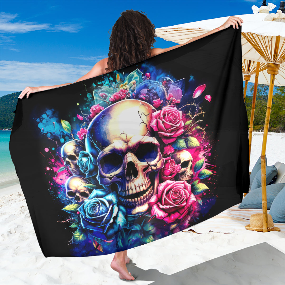 Rose Skull Sarong Assuming I Was Like Most Girls Was Your First Mistake