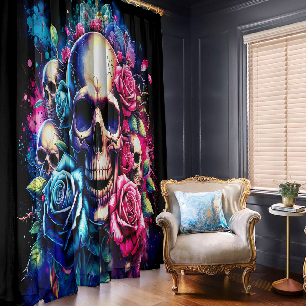 Rose Skull Window Curtain Assuming I Was Like Most Girls Was Your First Mistake