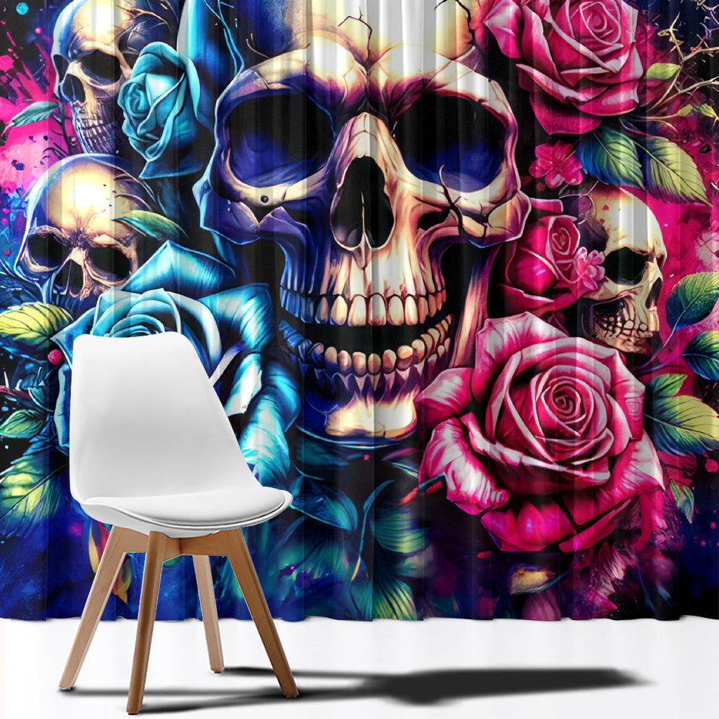 Rose Skull Window Curtain Assuming I Was Like Most Girls Was Your First Mistake