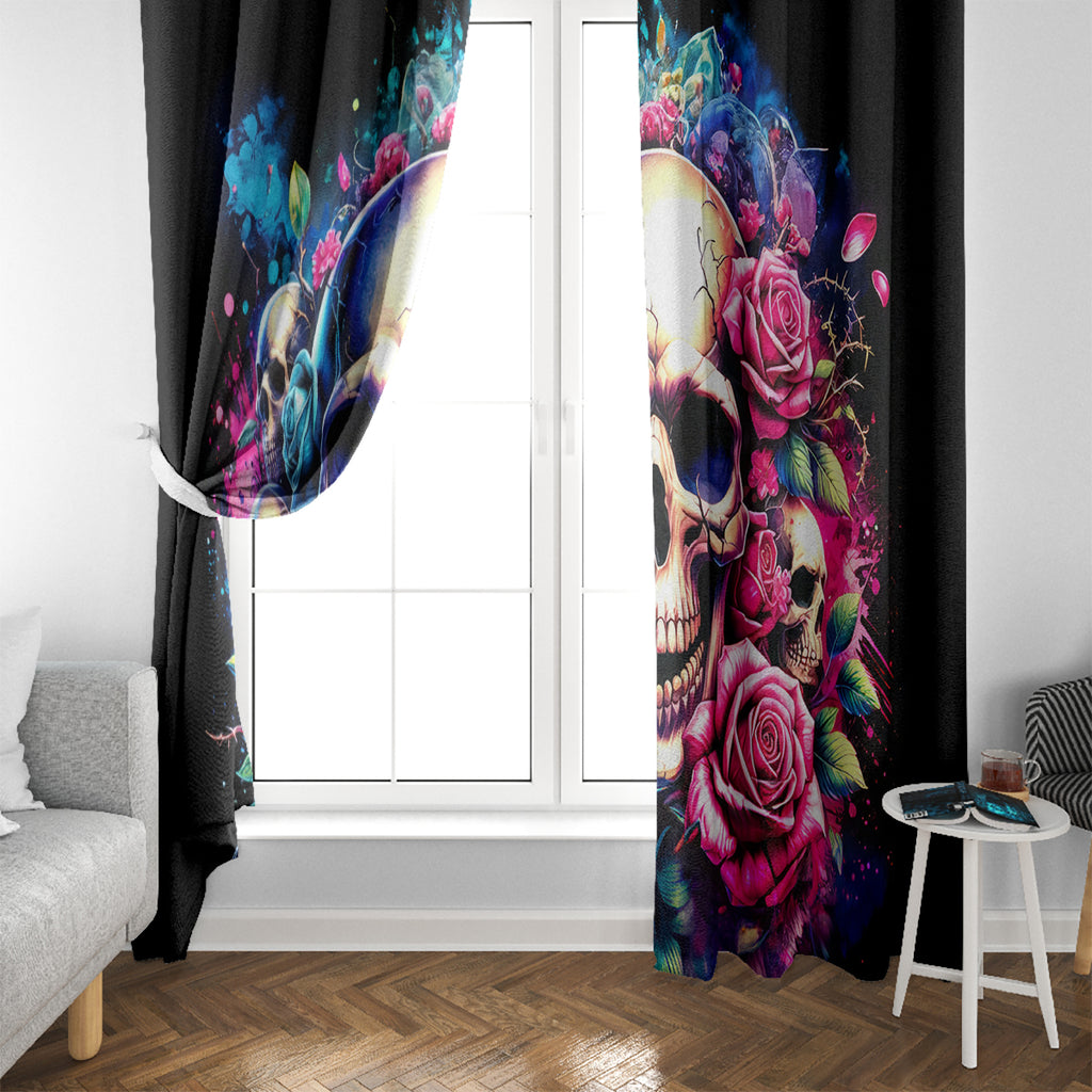 Rose Skull Window Curtain Assuming I Was Like Most Girls Was Your First Mistake