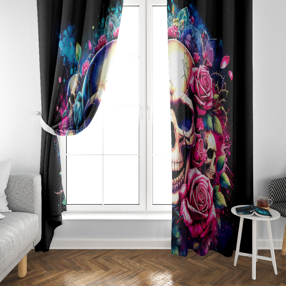 Rose Skull Window Curtain Assuming I Was Like Most Girls Was Your First Mistake