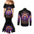 Sunflower Skull Couples Matching Mermaid Dress and Long Sleeve Button Shirt She Is Sunshine Mixed With A Little Hurricane