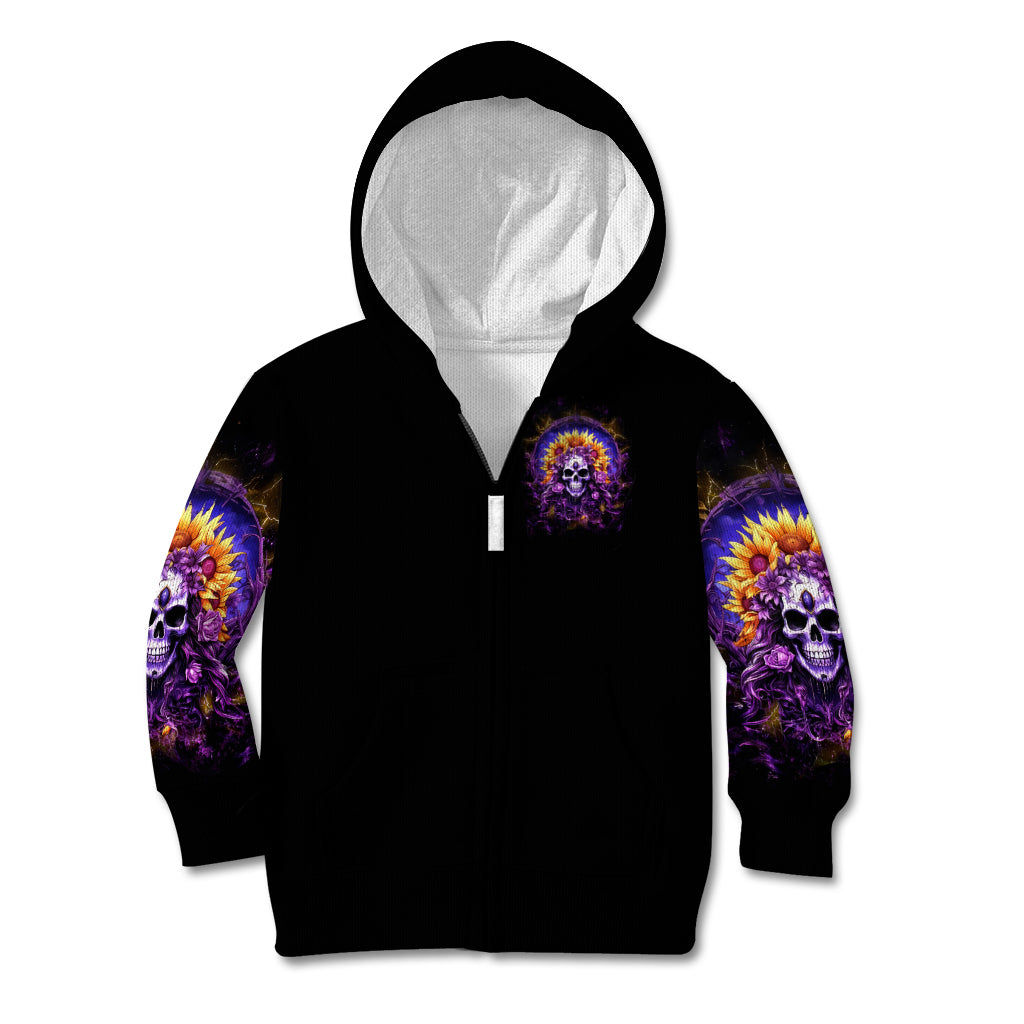 Sunflower Skull Kid Hoodie She Is Sunshine Mixed With A Little Hurricane