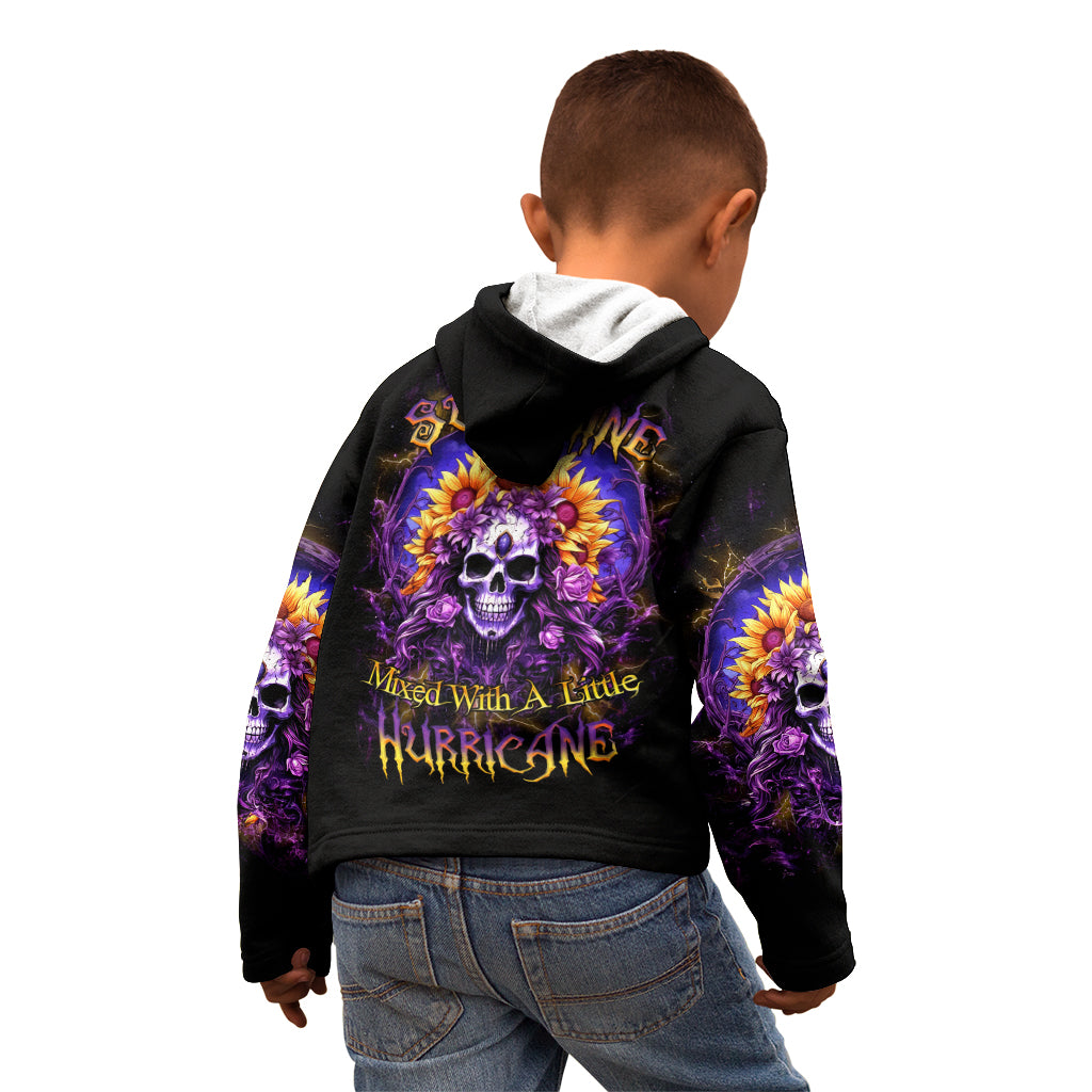 Sunflower Skull Kid Hoodie She Is Sunshine Mixed With A Little Hurricane