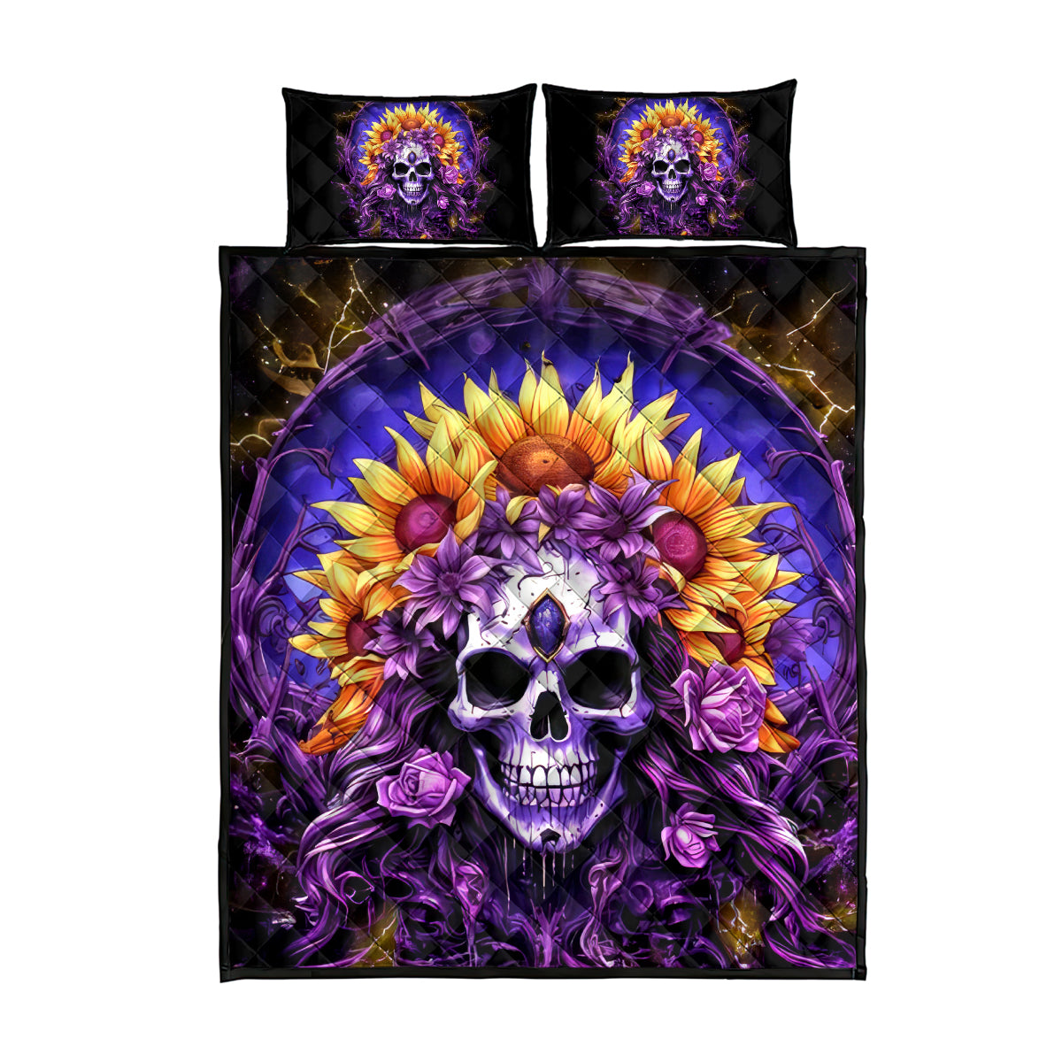Sunflower Skull Quilt Bed Set She Is Sunshine Mixed With A Little Hurricane