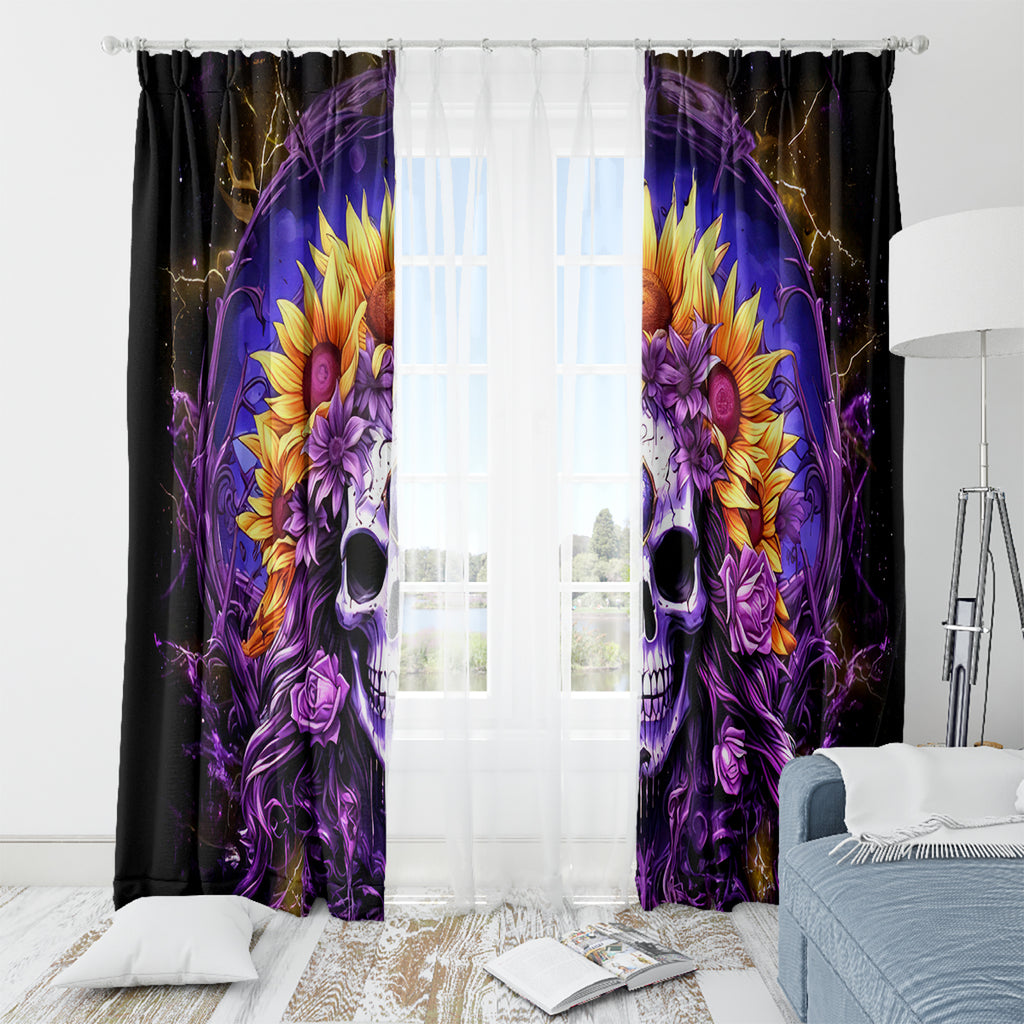 Sunflower Skull Window Curtain She Is Sunshine Mixed With A Little Hurricane