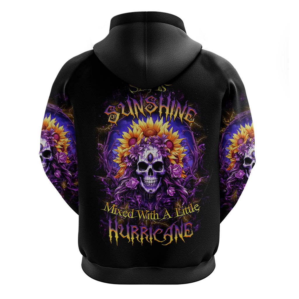 Sunflower Skull Zip Hoodie She Is Sunshine Mixed With A Little Hurricane