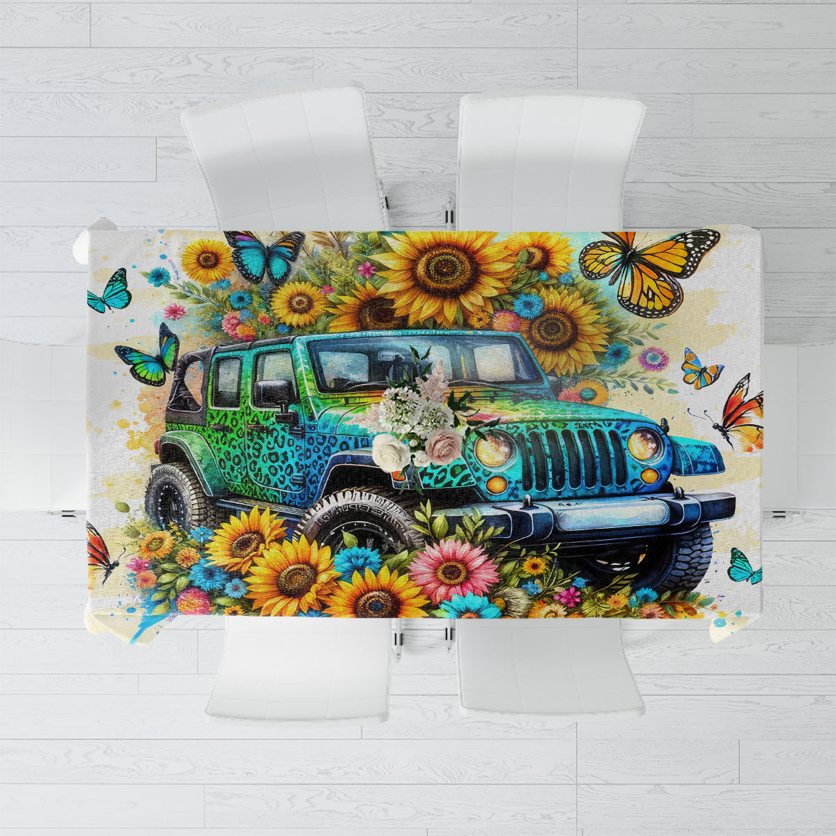 Hippie Jeep Tablecloth Jeep Girls Are Sunshine Mixed With A Little Hurricane