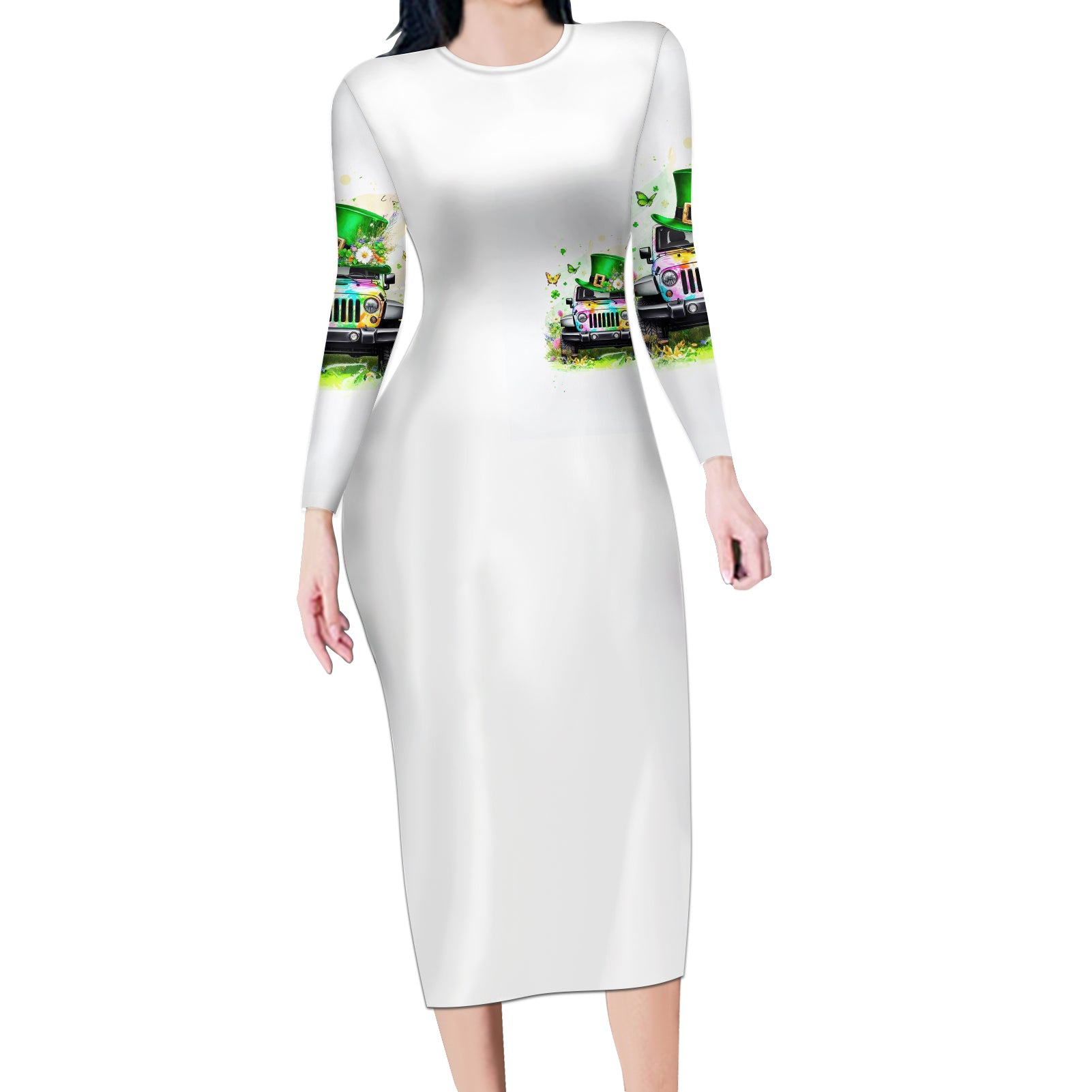 Irish Jeep Long Sleeve Bodycon Dress Jeep Girl Iam Who Iam Your Approval Isn't Needed