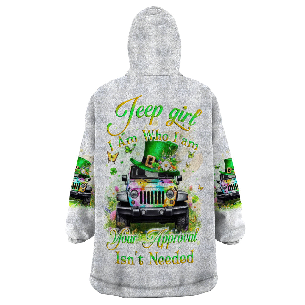 Irish Jeep Wearable Blanket Hoodie Jeep Girl Iam Who Iam Your Approval Isn't Needed