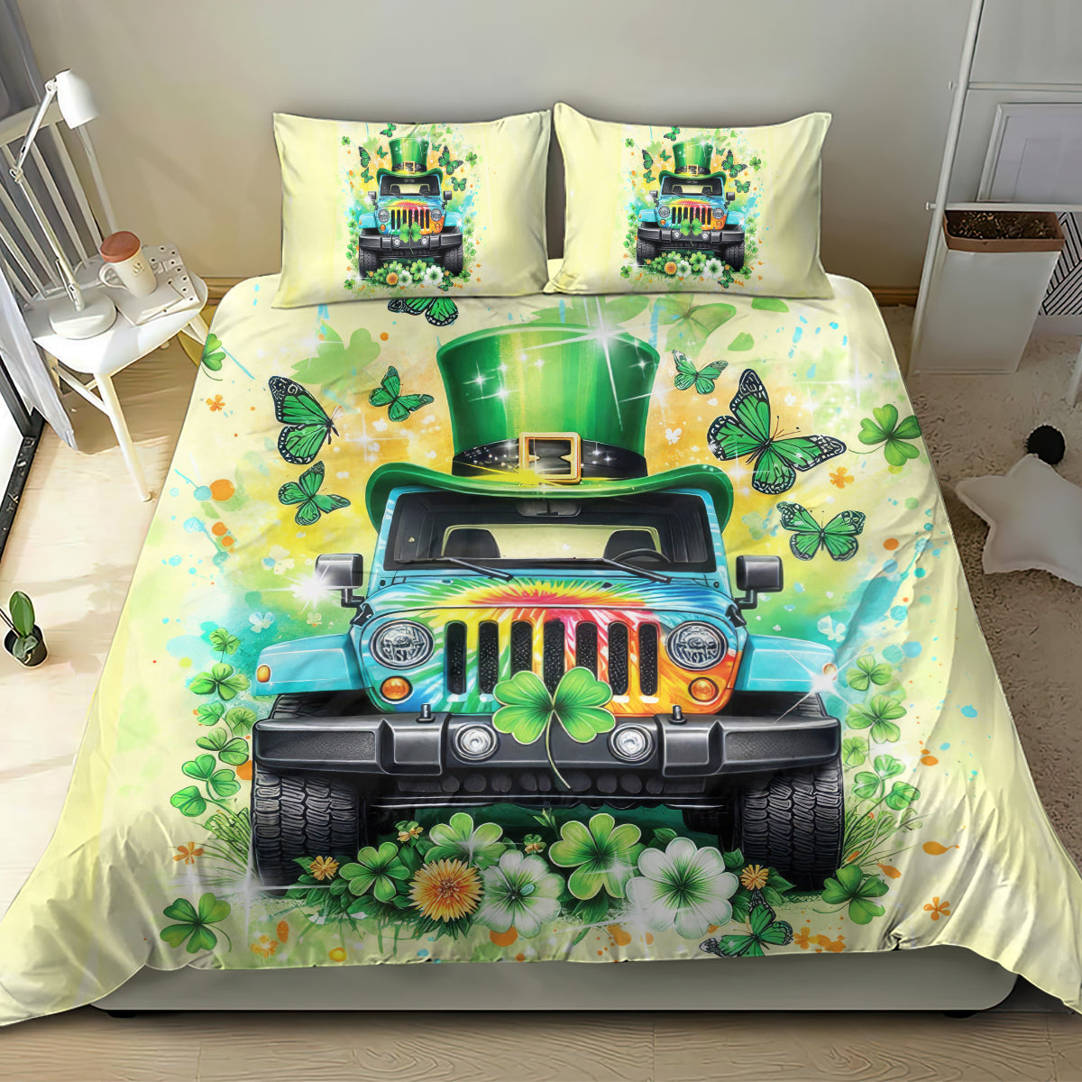 Irish Jeep Bedding Set In March We Wear Green