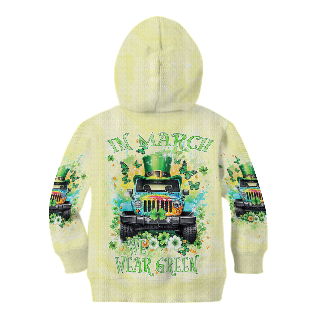 Irish Jeep Kid Hoodie In March We Wear Green