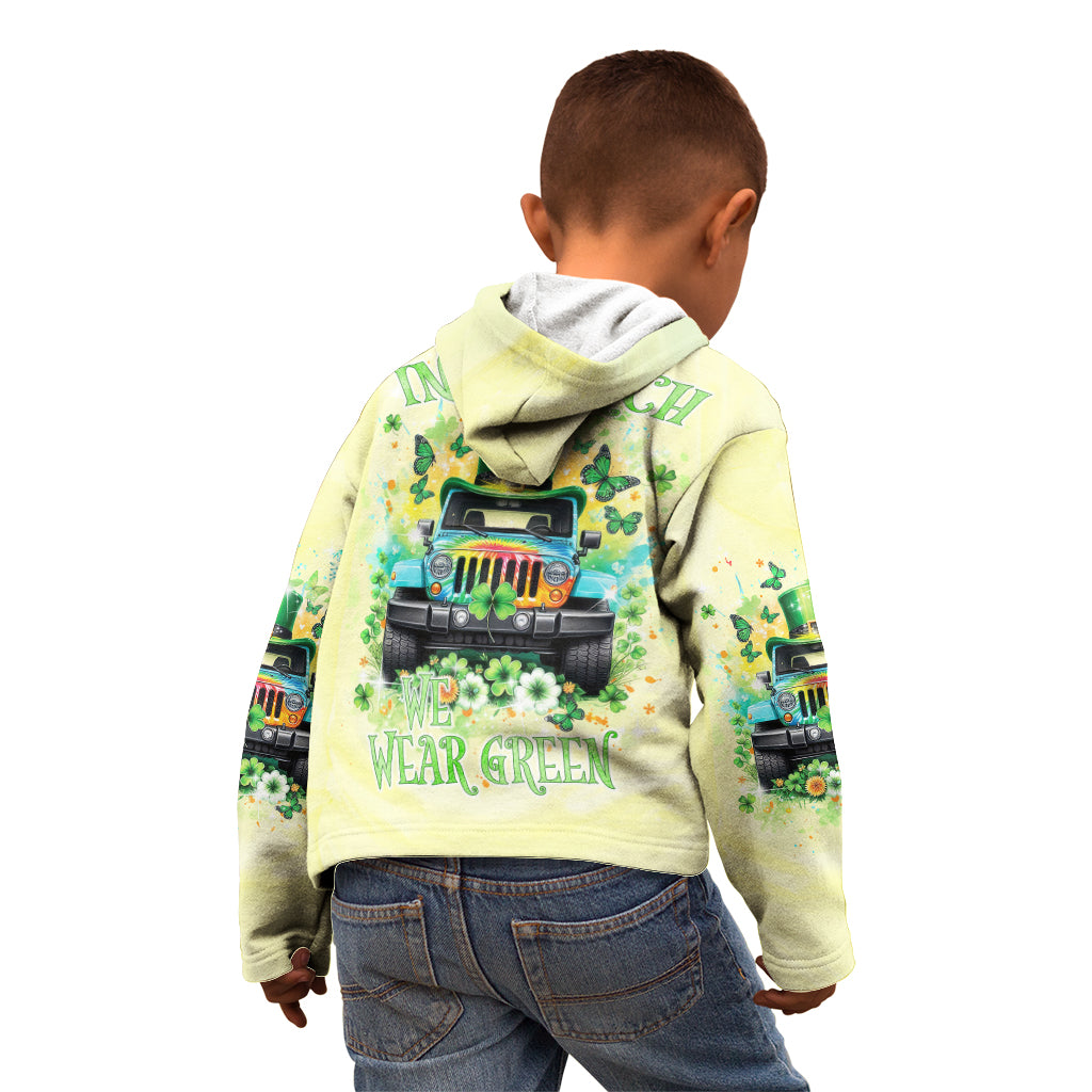 Irish Jeep Kid Hoodie In March We Wear Green