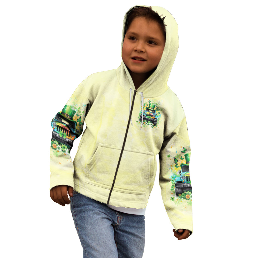 Irish Jeep Kid Hoodie In March We Wear Green