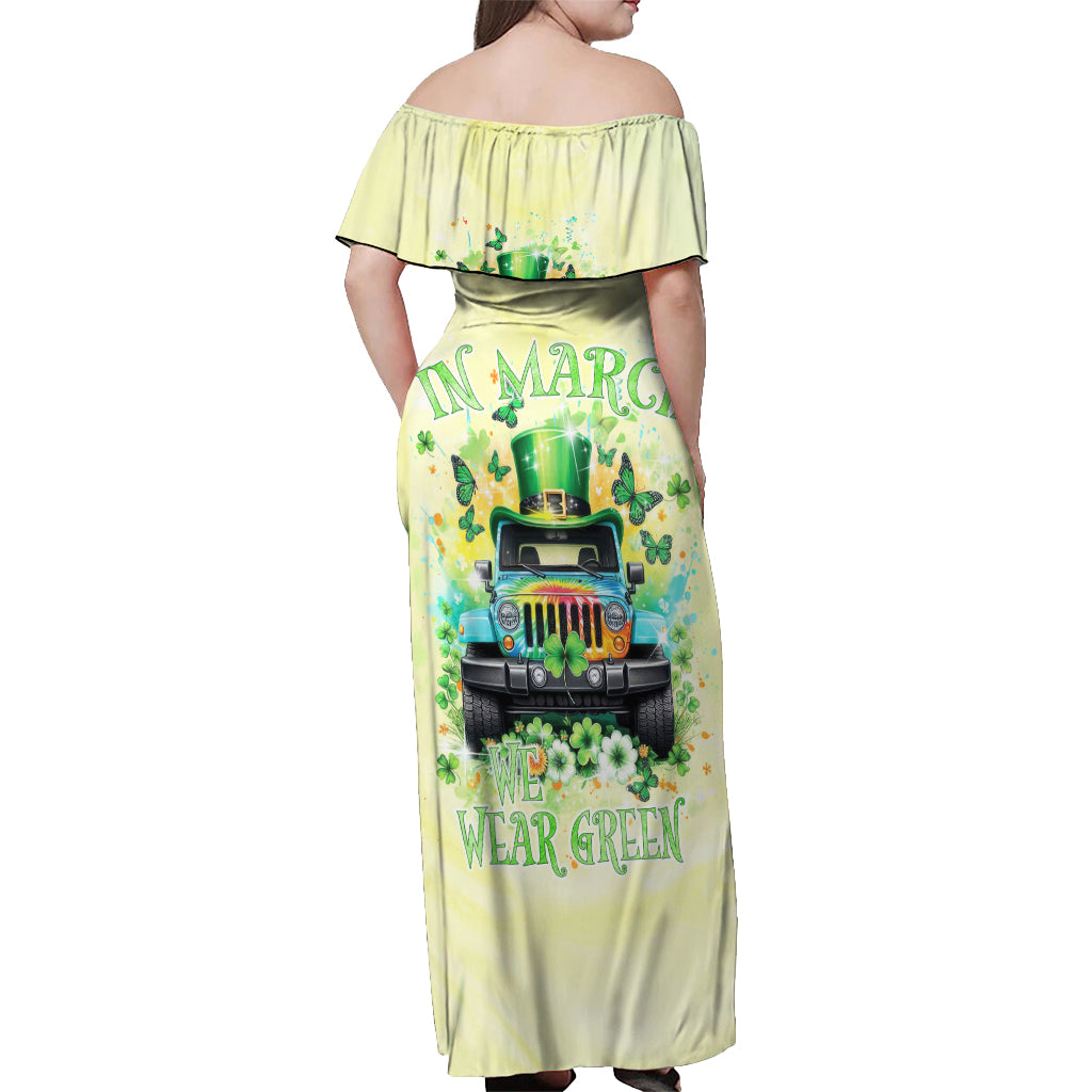 Irish Jeep Off Shoulder Maxi Dress In March We Wear Green