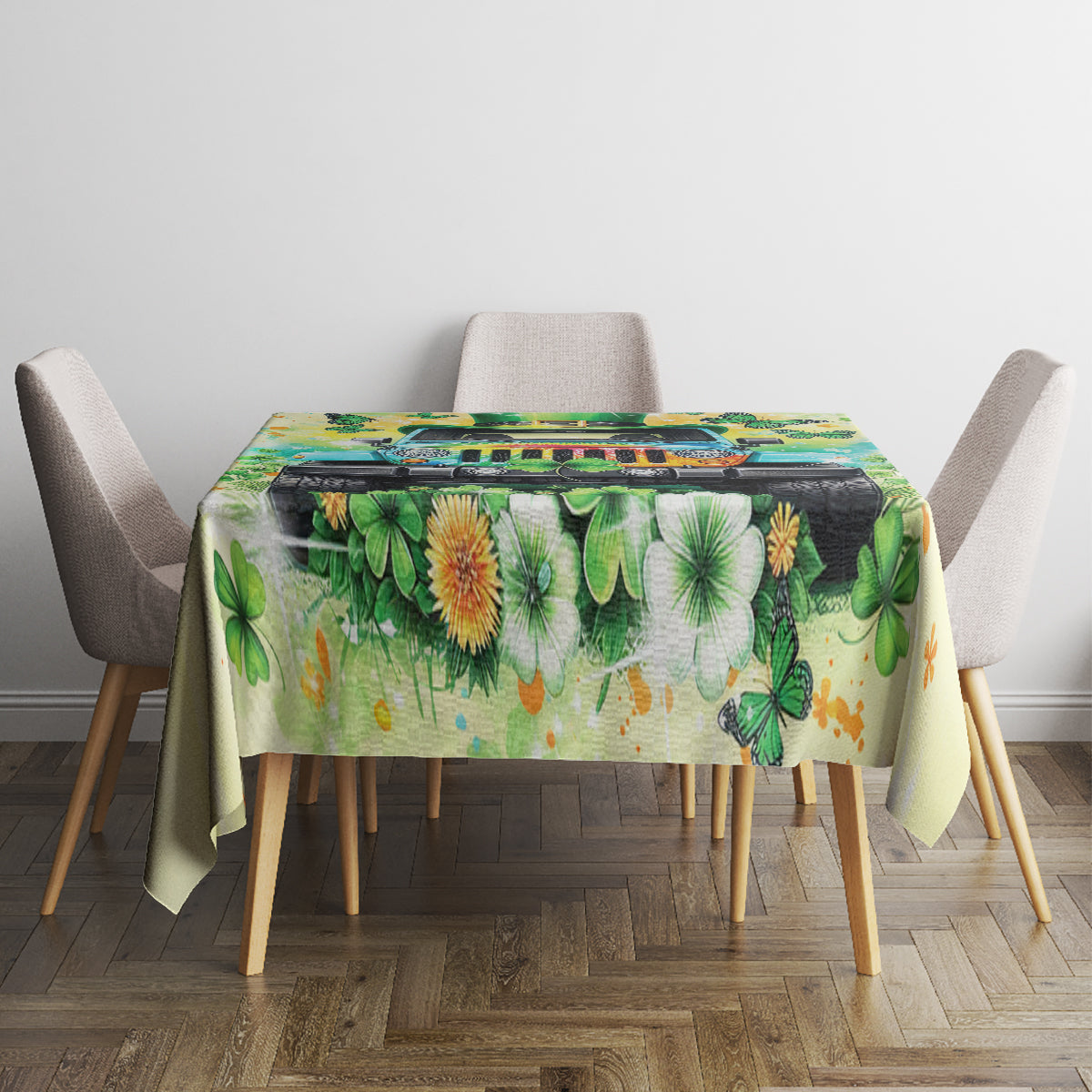 Irish Jeep Tablecloth In March We Wear Green