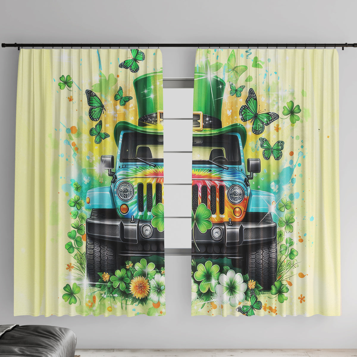 Irish Jeep Window Curtain In March We Wear Green