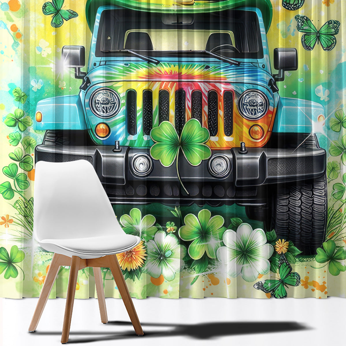 Irish Jeep Window Curtain In March We Wear Green