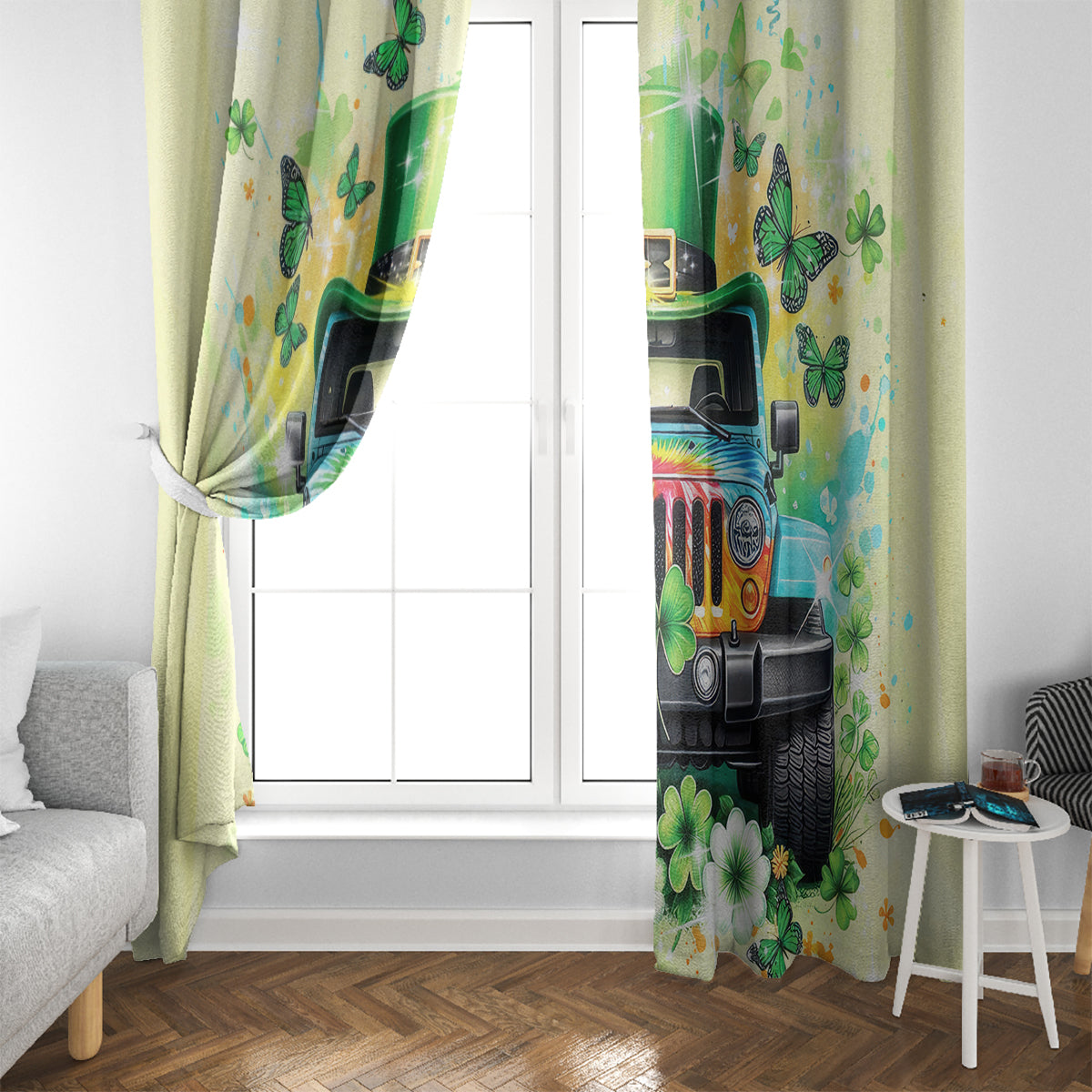 Irish Jeep Window Curtain In March We Wear Green