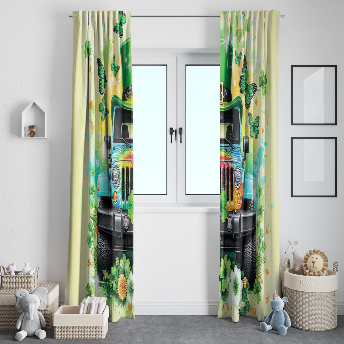 Irish Jeep Window Curtain In March We Wear Green