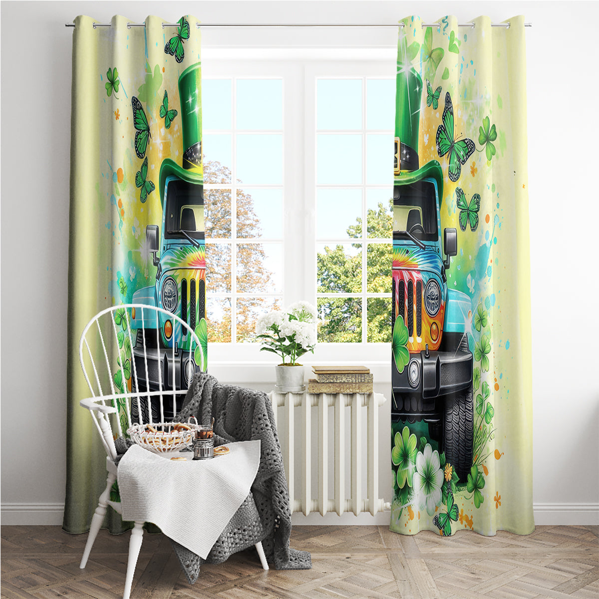 Irish Jeep Window Curtain In March We Wear Green