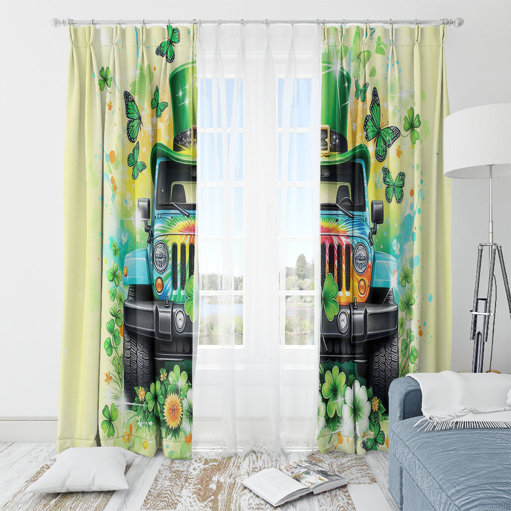 Irish Jeep Window Curtain In March We Wear Green