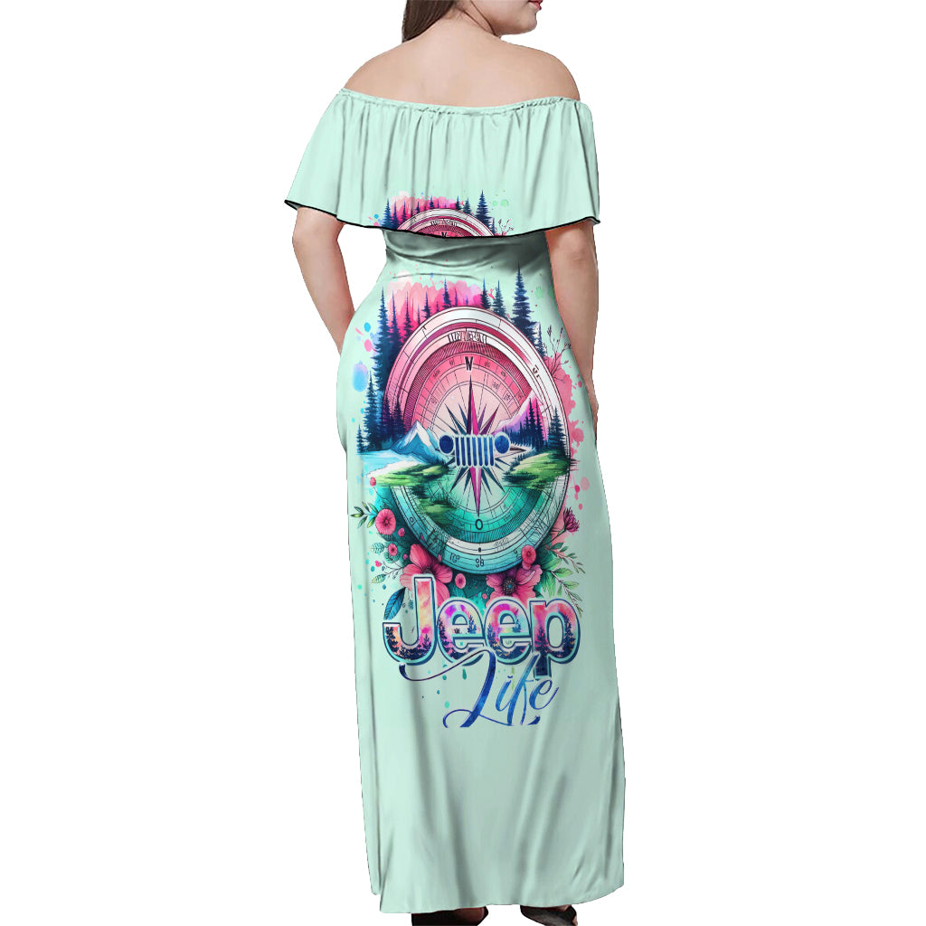 Jeep Life Off Shoulder Maxi Dress Compass Jeep