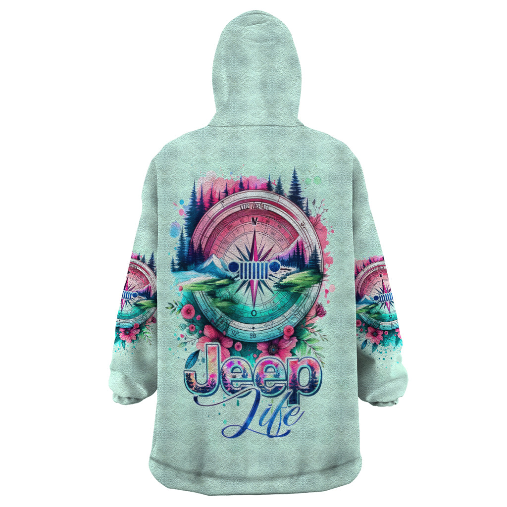 Jeep Life Wearable Blanket Hoodie Compass Jeep