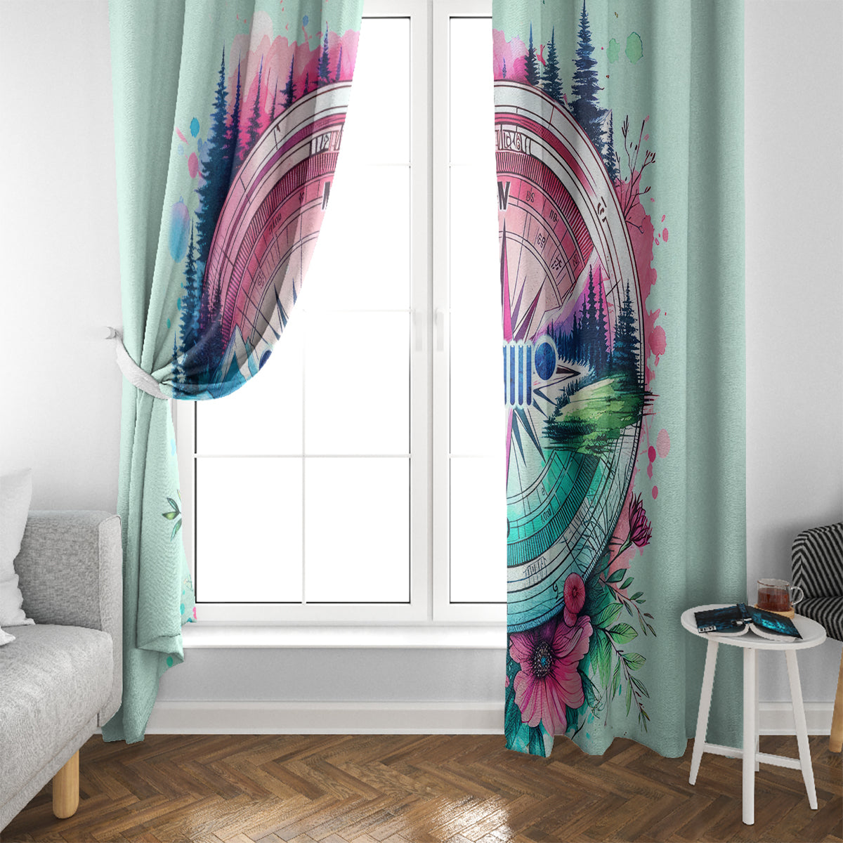 Jeep Life Window Curtain Compass Jeep