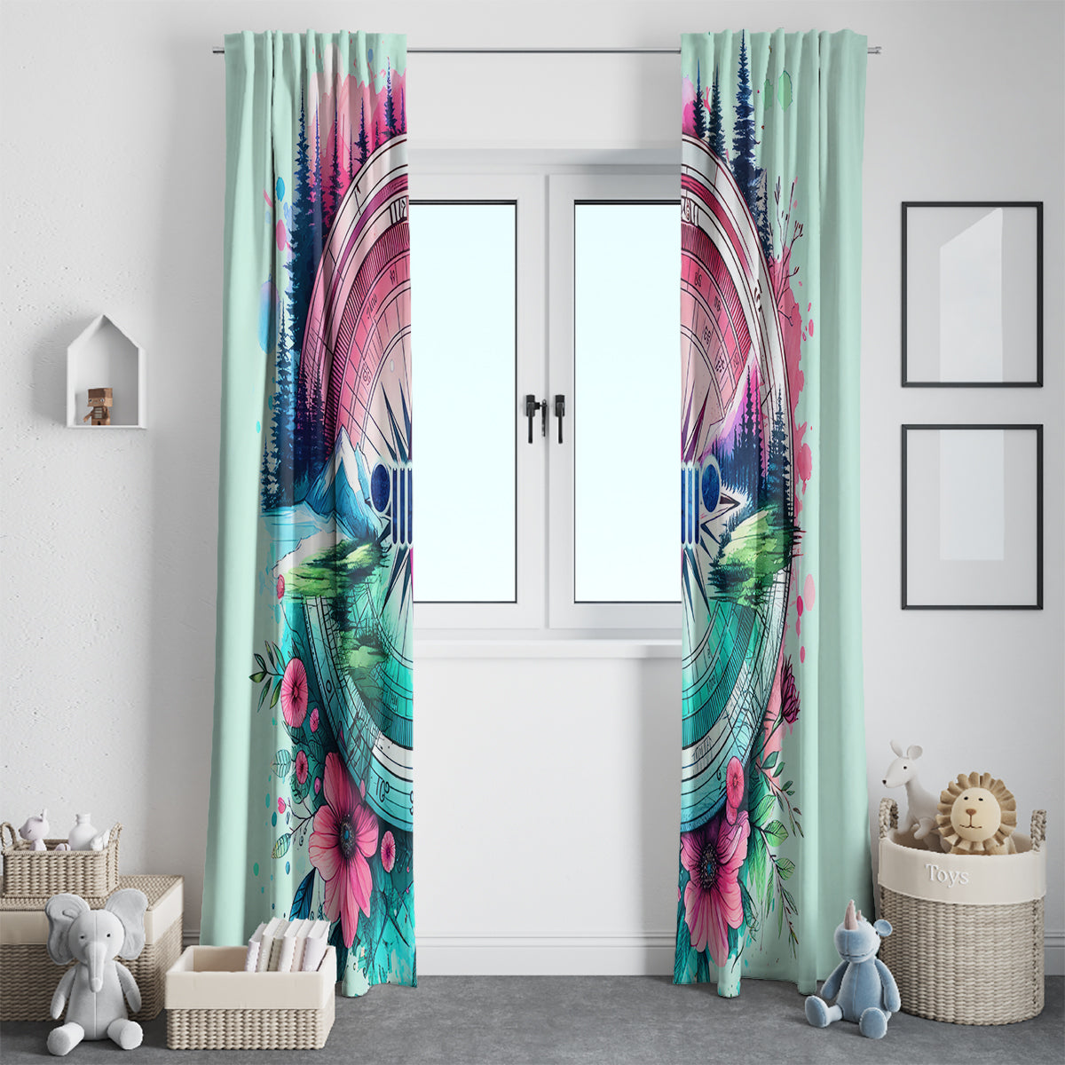 Jeep Life Window Curtain Compass Jeep