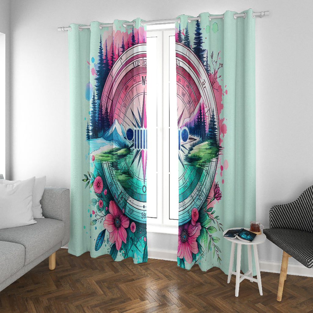 Jeep Life Window Curtain Compass Jeep