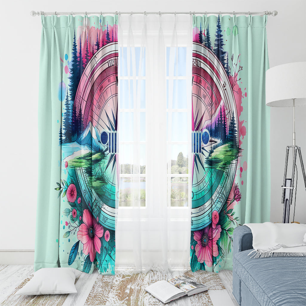 Jeep Life Window Curtain Compass Jeep