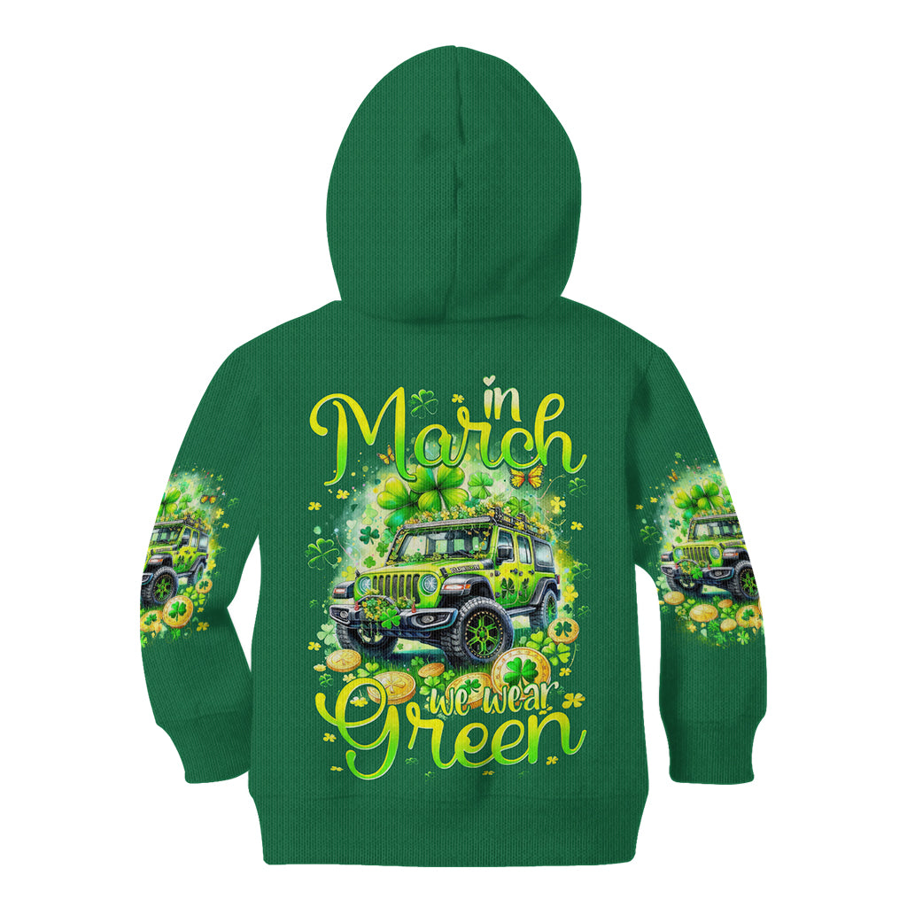 Irish Jeep Kid Hoodie In March We Wear Green