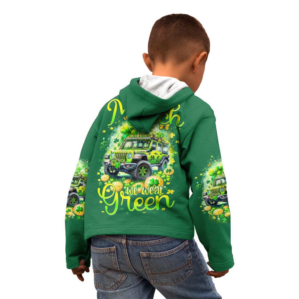 Irish Jeep Kid Hoodie In March We Wear Green