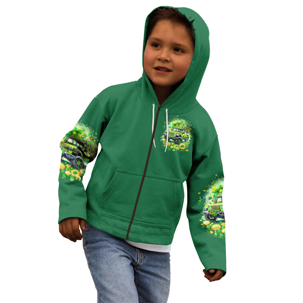 Irish Jeep Kid Hoodie In March We Wear Green