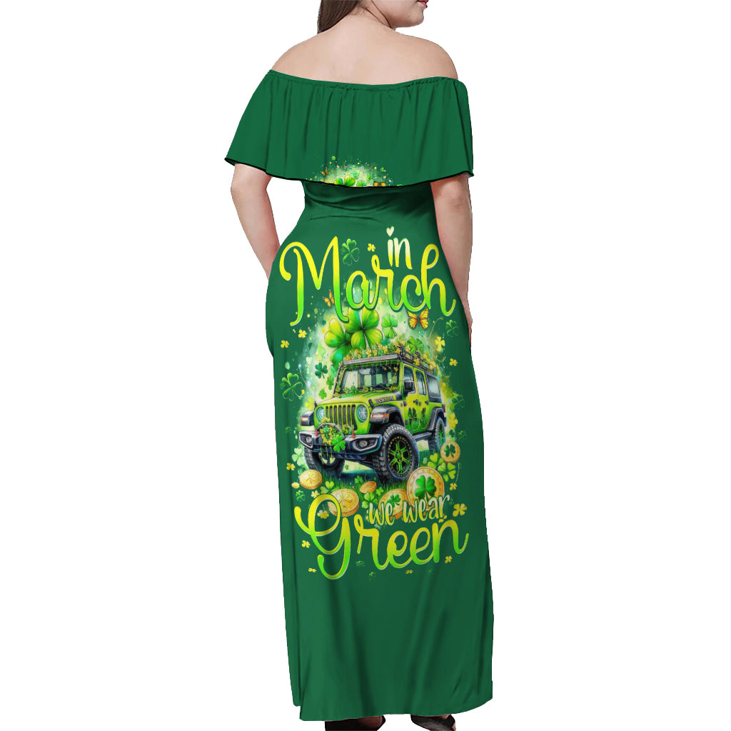 Irish Jeep Off Shoulder Maxi Dress In March We Wear Green