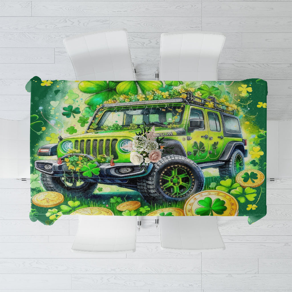 Irish Jeep Tablecloth In March We Wear Green