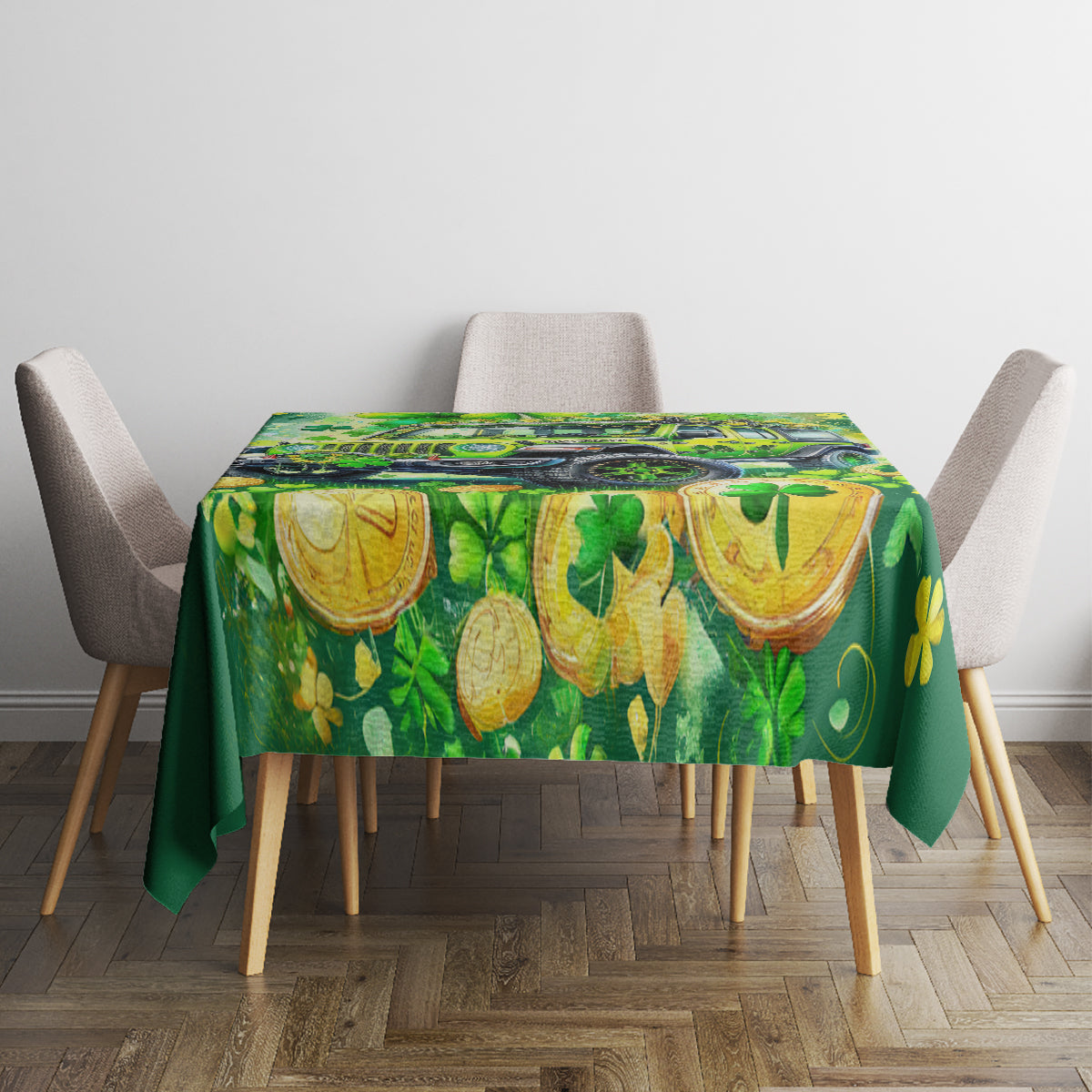Irish Jeep Tablecloth In March We Wear Green