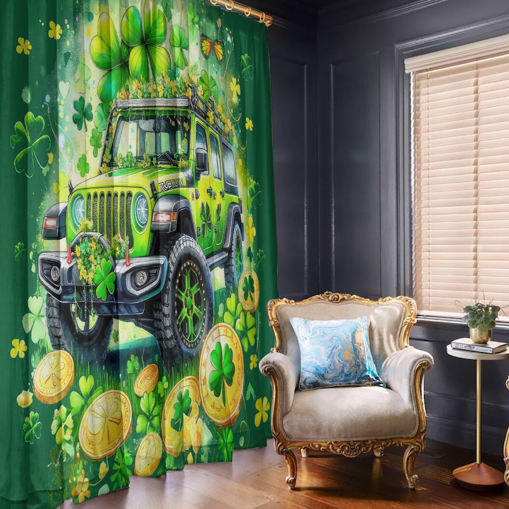 Irish Jeep Window Curtain In March We Wear Green