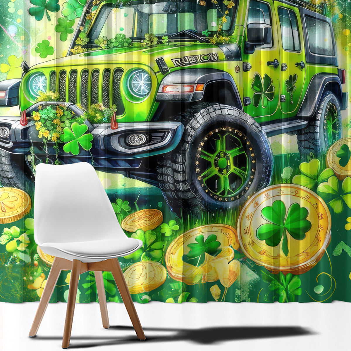 Irish Jeep Window Curtain In March We Wear Green